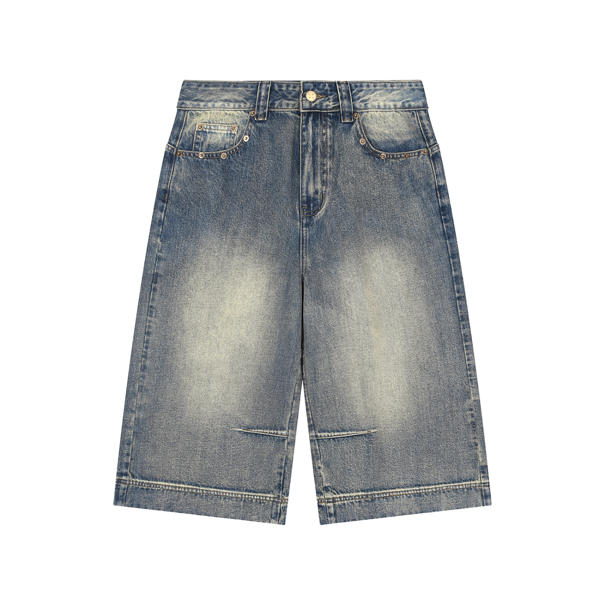 VINTAGE WASHED LOOSE DENIM SHORT