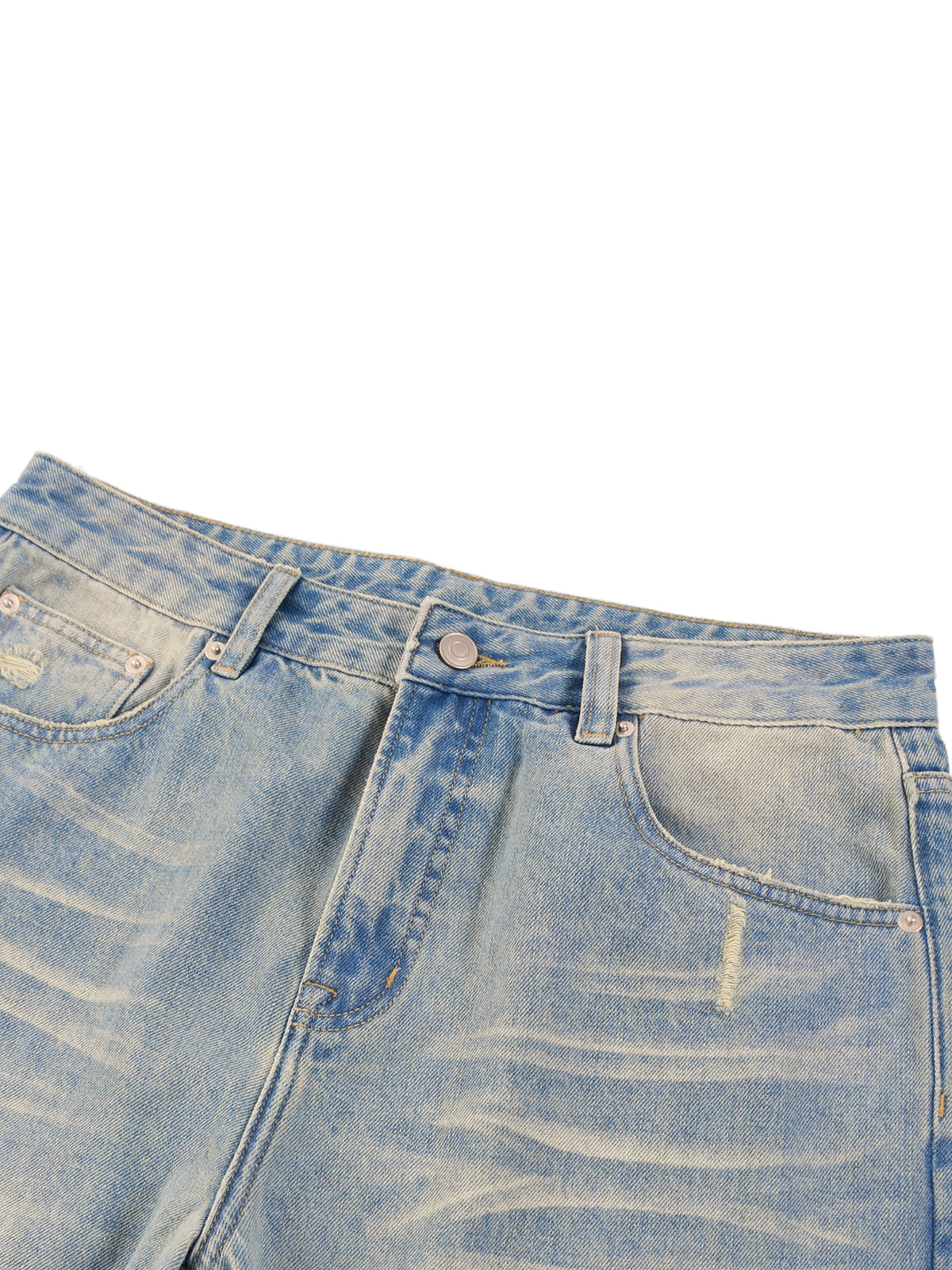 HAND-DISTRESSED VINTAGE WIDE-LEG DENIM